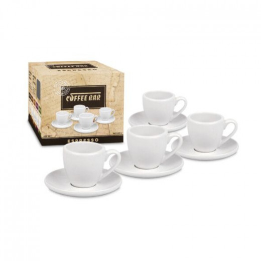 Konitz Porcelain Cappuccino Cup with Saucer - White