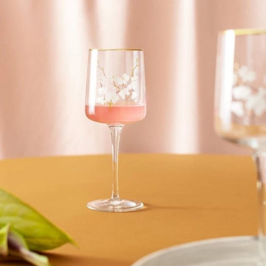 Madam Coco Musette  Wine Glass Set Branche D'amour Gold  320ML 4-piece