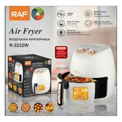 Raf Air Fryer Without Oil, 1500 Watt, 5.8 Liters