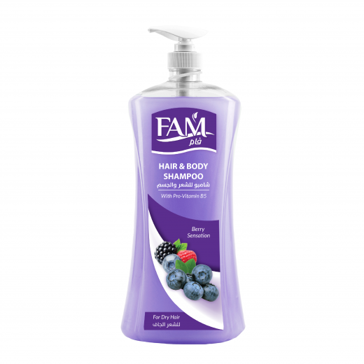 Fam shampoo for dry hair, violet, 1475 ml with pump