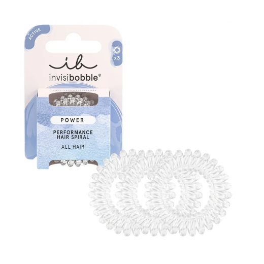 Invisibobble Power The Strong Grip Hair Ring Crystal Clear 3Stuks