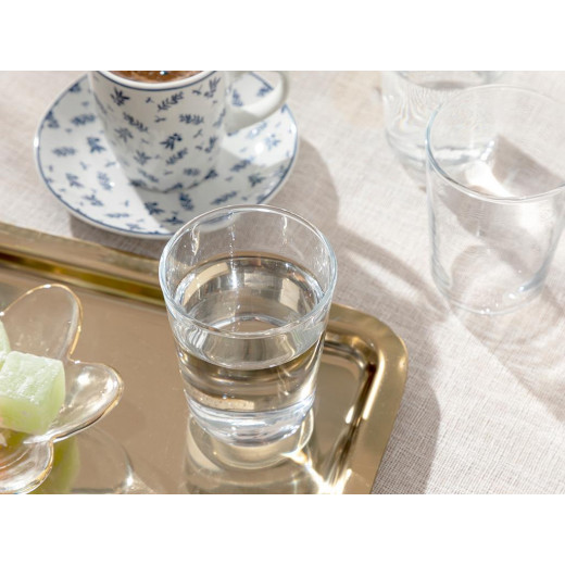 Hira Glass 6 Set Served With Coffee Water Glass 12,9x12,5x2,3 Cm Transparent