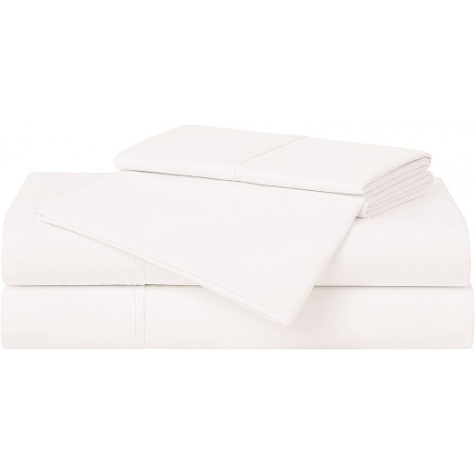 Cannon bed sheet plain king white 3pcs set