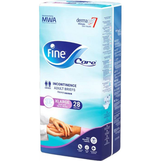 Fine care incontinence unisex adult briefs diapers waist (up to 178 cm) x- large-pack of 36 diapers