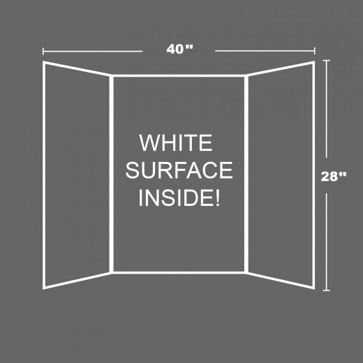 Bazic White Tri-Fold Corrugated Presentation Board