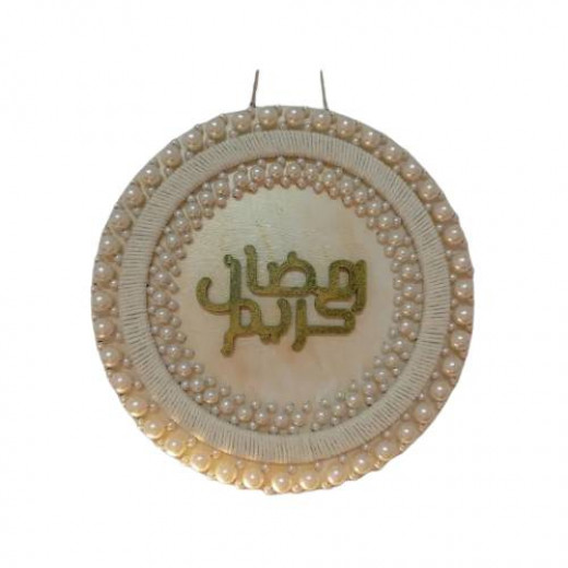 The Hangers Square .Ramadan Kareem Door Hanger. diameter 30 cm .  white and gold.