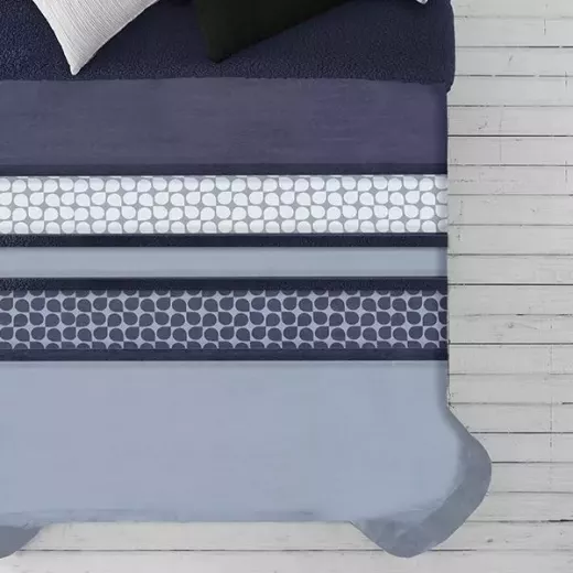 Manterol Doko Velvet Winter Comforter Set, Blue Color, King Size,  6 Pieces