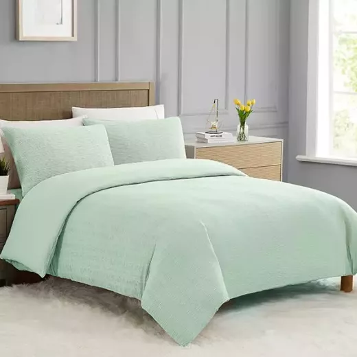 Nova Home "Simply" Crinkled Comforter Set, Green Color, Size King, 4 Pieses
