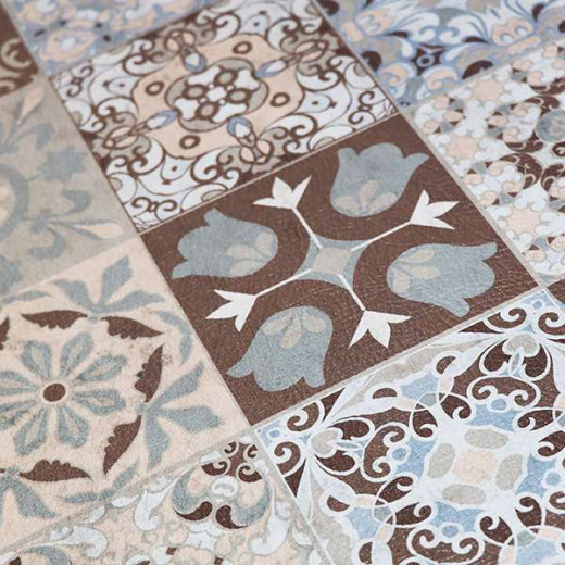 Nova Home "Agadir " Kitchen Mat, Brown & Blue Color, 46*120 Cm
