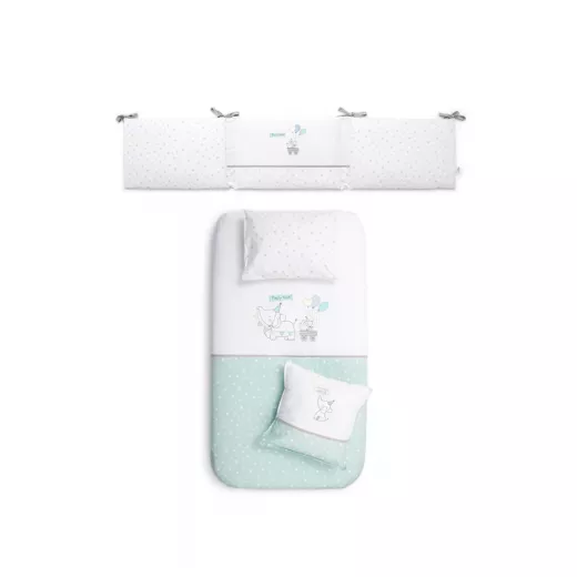 Funna Owlet Baby Bed, Mint Color, 7 Pieces