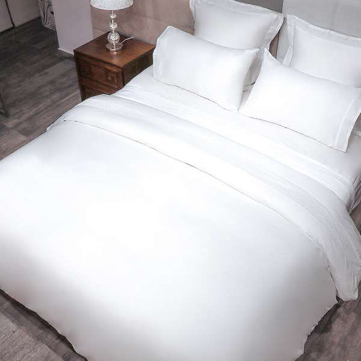 Nova Home "Belmont" Embroidery Duvet Cover White Color, King/Super King Size, 7 Pieces