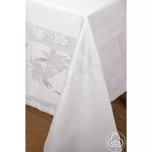 Nova Home Rana Table Cloth, Poly Cotton, White Color, 160*270 Cm