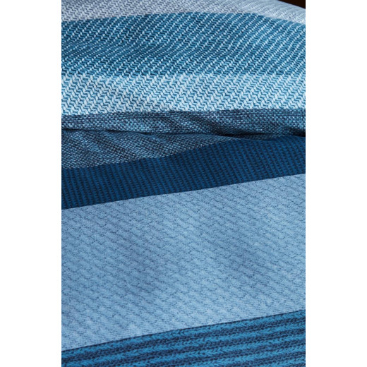 غطاء لحاف من الكتان الناعم ، قطعتين ، باللون الازرق,  تصميم جاكو مزدوج الجحم من بيدنج هاوس