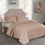 Nova Home Cross Bed Spread Set, Rose and Ivory Color, Twin Size