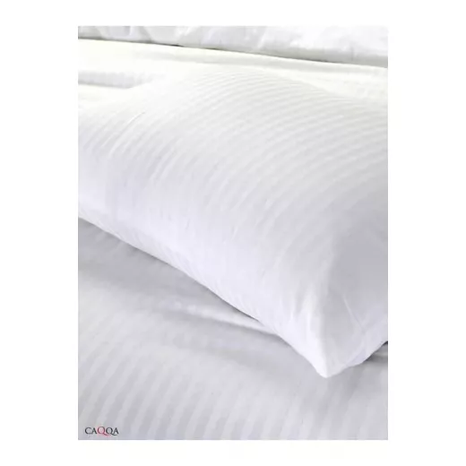 Nova Home UltraStripe Hotel Style Duvet Cover Set, Twin Size, White Color