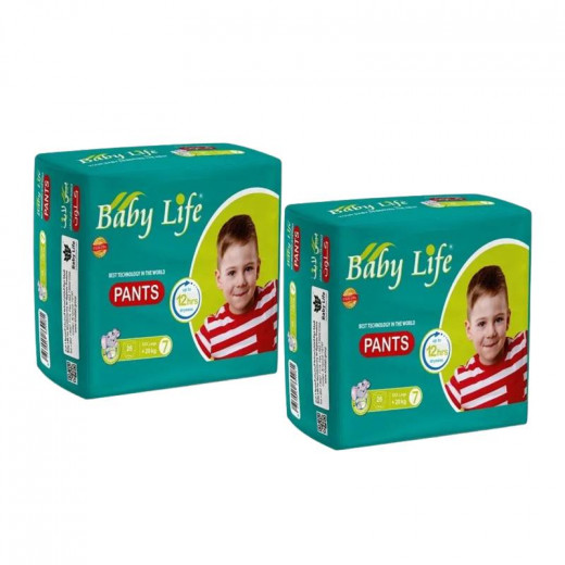 Baby Life Pants Diapers, Size 7, +20kg, 26 Diapers, 2 Packs