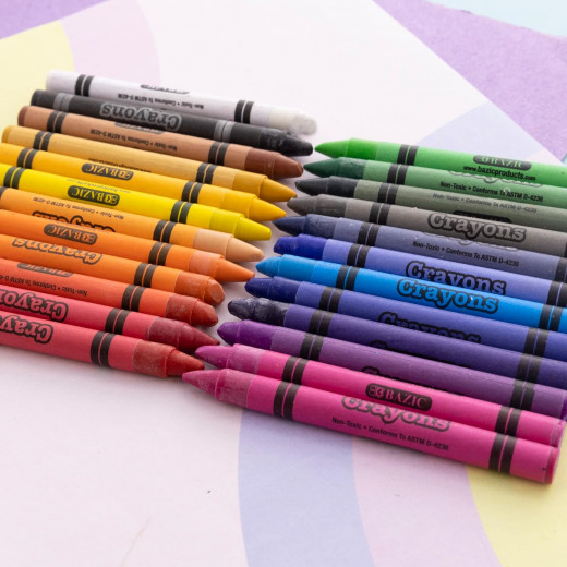 أقلام تلوين الفاخرة 24 لونًا قابلة للغسل من بازيك