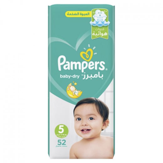 Pampers Baby-Dry Diapers, Size 5, Junior, 11-18 kg, Jumbo Pack, 52 Count