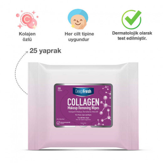 DeepFresh Make-up Remover With Collagen, 25 wipes, 6 Packs
