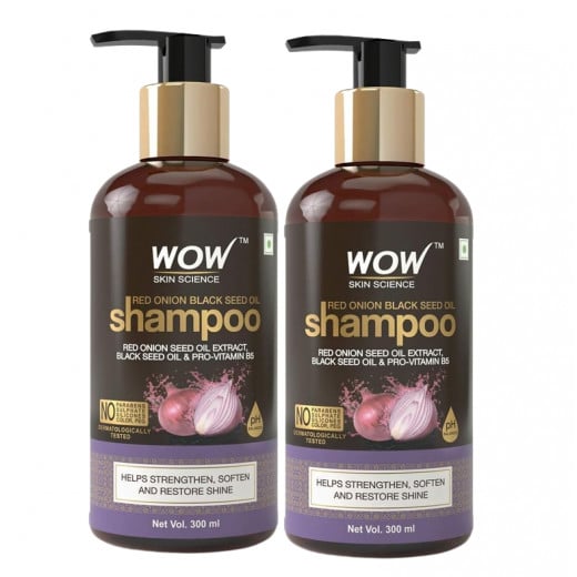 Wow Skin Science Onion Red Seed Oil Shampoo, 300 ml, 2 Packs