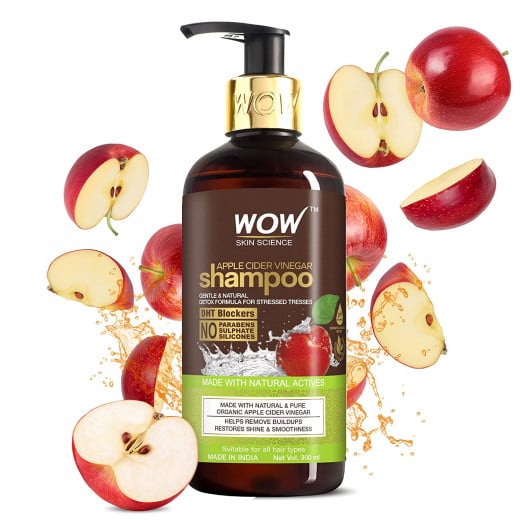 Wow Skin Science Apple Cider Vinegar Shampoo , 300ml, 2 Packs