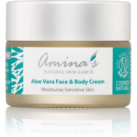 Amina's Natural Aloe Vera Face & Body Moisturizing Cream, 120 ml, 2 Packs