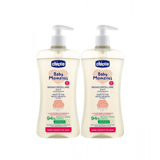 Chicco Micellare Bath Baby Moments, 500 ml , 2 Packs