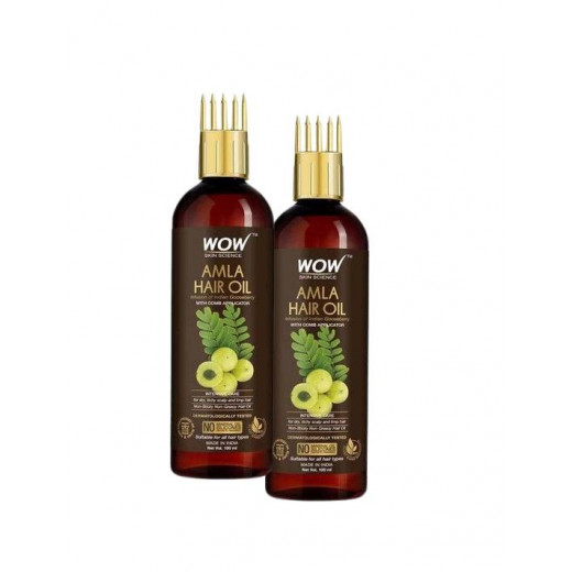 Wow Skin Science Amla Hair Oil with Comb, 200ml, 2 Packs