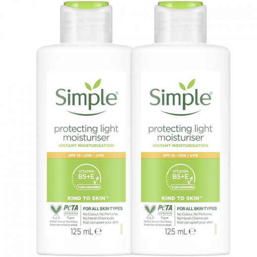 Simple Kind to Skin Hydrating Light Moisturizer with SPF 15, 125 ml, 2 Packs