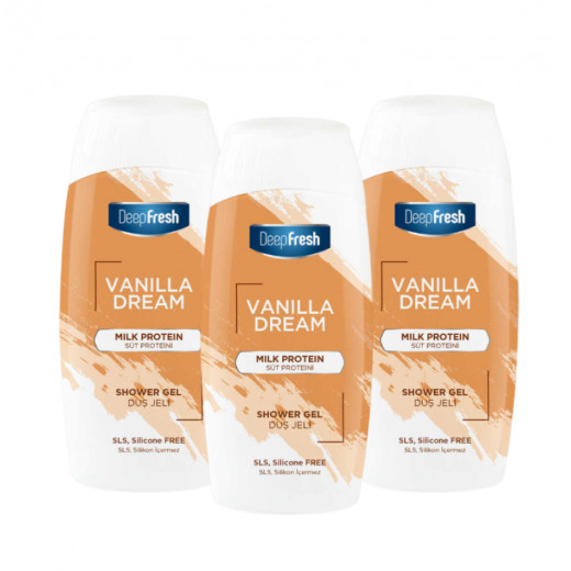 DeepFresh Shower Gel With Vanilla Extract, 400 ml, 3 Packs