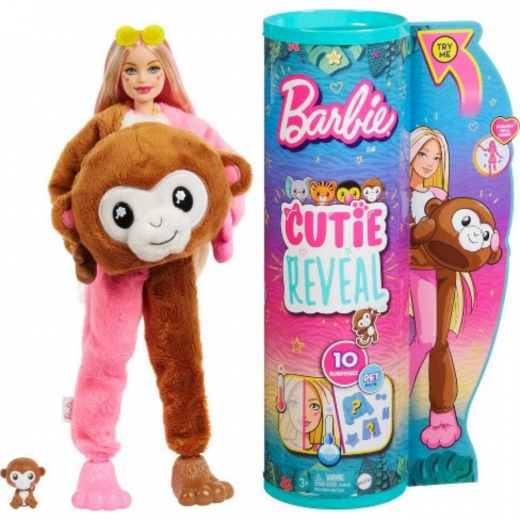 Barbie | Cutie Reveal Jungle Series Monkey Doll