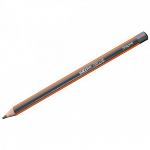 Maped | Black Peps Jumbo Eraser Tip Triangular Pencil | HB.