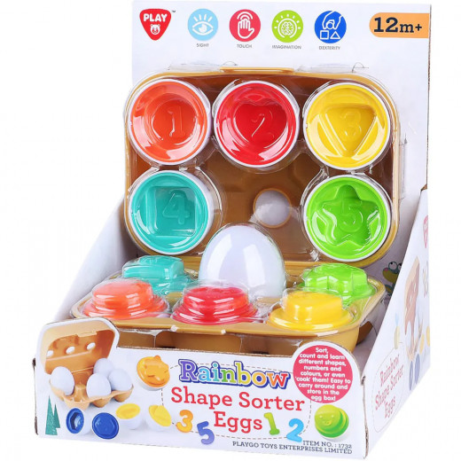 Play Go | Rainbow Shape Sorter Eggs Set