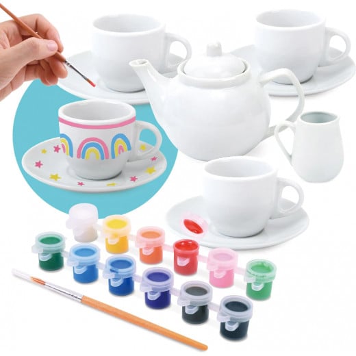 PlayGo | Paint Your Own | Fancy Tea Set | Ceramic | 24 pcs