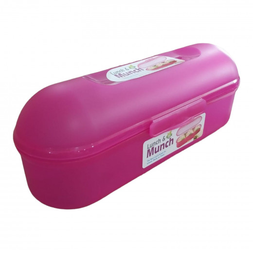 K Stationery | Lunch & Munch Lunch Box | 700 ml Pink Color