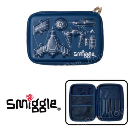 Smiggle | pencil case Navy Blue & Silver Spaceship