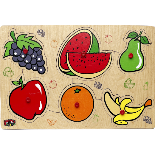 My school educational wooden puzzle fruits toy