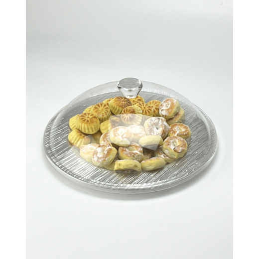 طقم تقديم حلويات أكريلك دائري, باللون الفضي, 31 سم من فاج