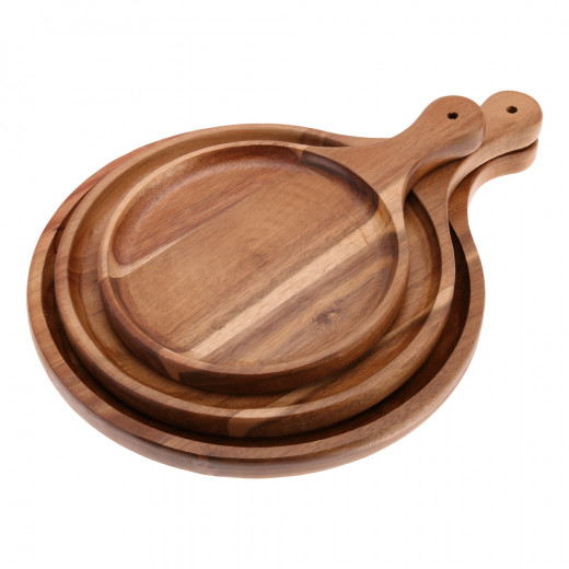 Vague Round Wooden Food Tray 40 Cm