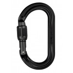 OK SCREW-LOCK Black Oval carabiner for use with pulleys and ascenders