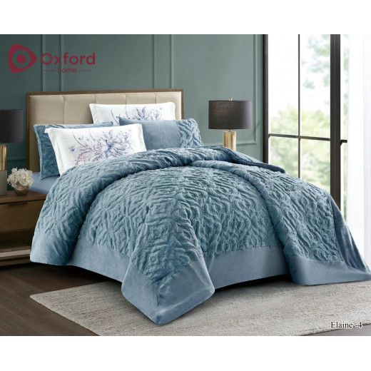 Oxford home elaine flannel comforter set twin size 4 pcs