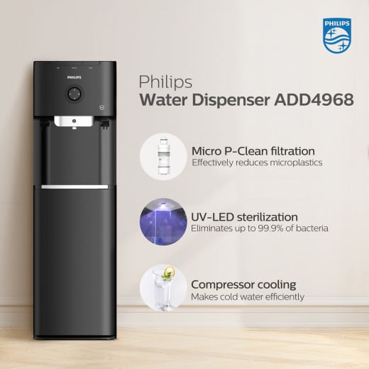 Philips Bottom Loading Water Dispenser with Micro P-Clean filtration and UV - ADD4968BK/56