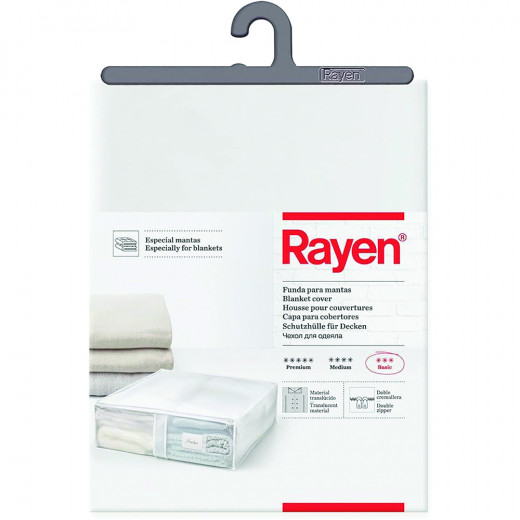 Rayen 2033.11 Storage Box Bedclothes | Zip-up PVA Bag for Clothes with Breathable, Folding and Resistant Vent | 55 x 65 x 20 cm | Translucent