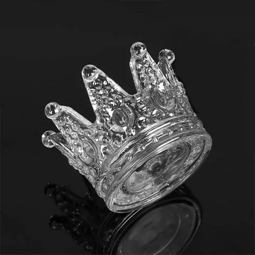 Glass Crown Shape Candle holder / rings & Jewelry organizer