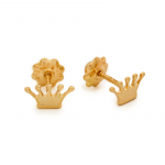 crown gold stud earrings