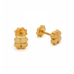 classic flower gold stud earrings