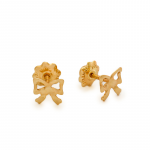 bow tie gold stud earrings