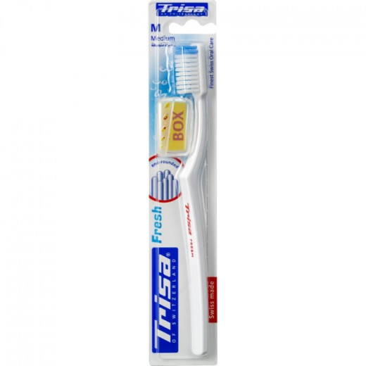 فرشاة أسنان متوسطة الشعيرات مع غطاء حماية من تريزا سويسري
